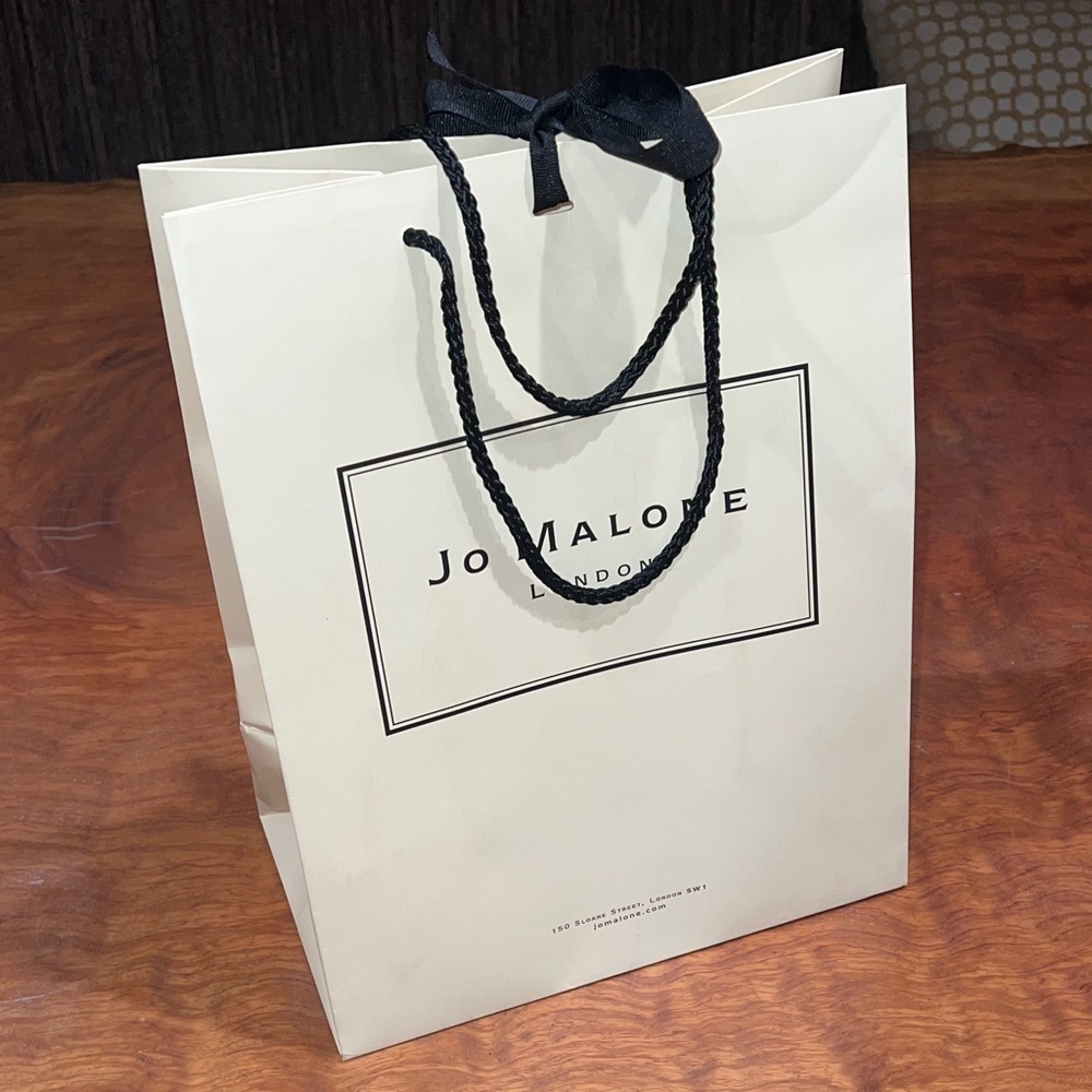 Jo Malone London Large Paper Shopping Bag 13” x 10” x 6.25” x Attached Ribbon
